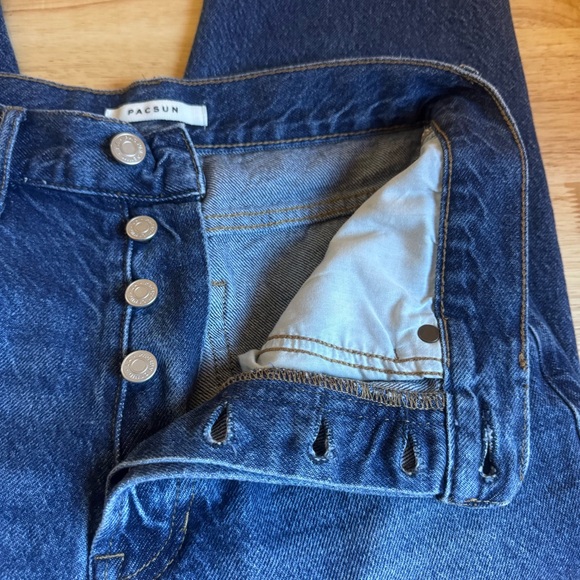 PacSun High Rise Dark Blue Jeans Ankle Slit‎ - Picture 7 of 9